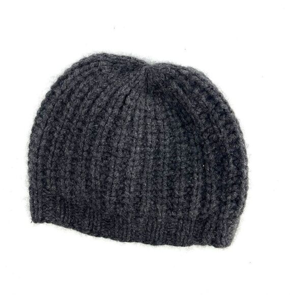 White + Warren Hat Cashmere Gray Plush Rib Beanie Winter Outdoor Knit Crochet - Picture 1 of 6